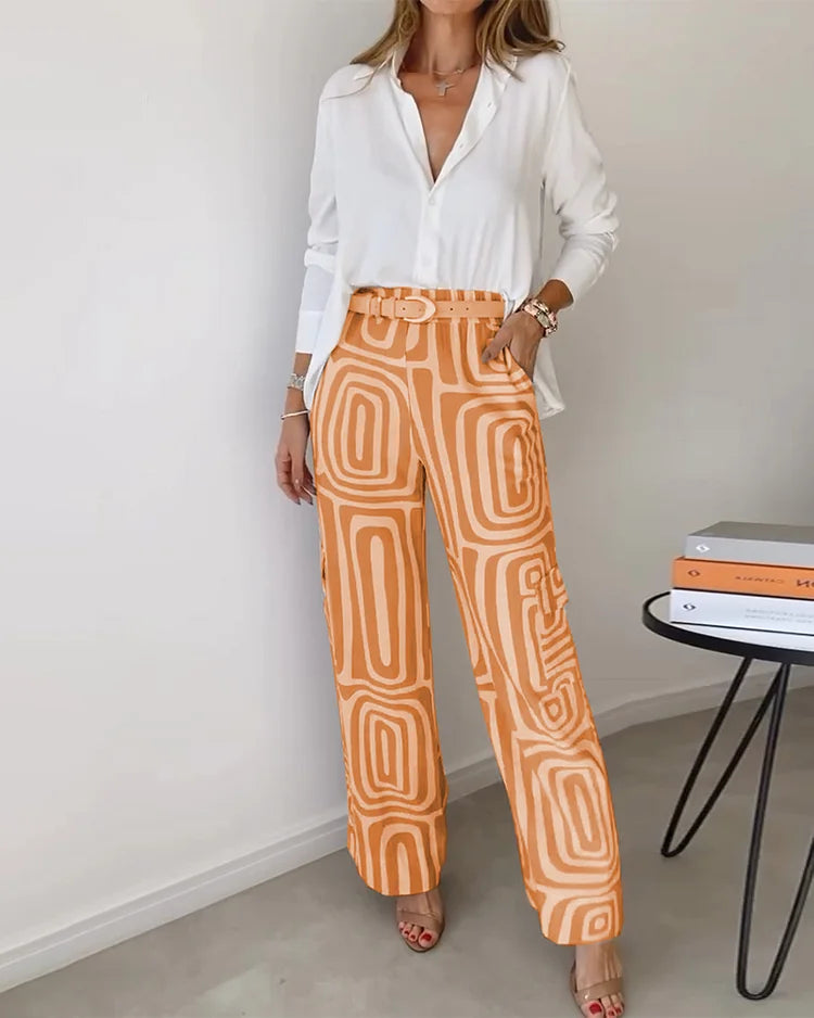 2-Pièces Ensemble Élégance Femme | Chic & Confortable | Ceinture Offerte pour Silhouette Flatteuse
