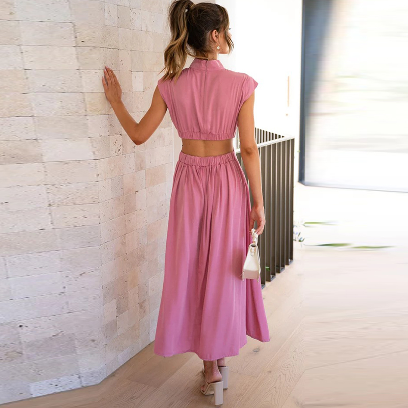 Robe maxi sans manches pour femmes | Élégance estivale & dos nu | Confort aéré et design raffiné