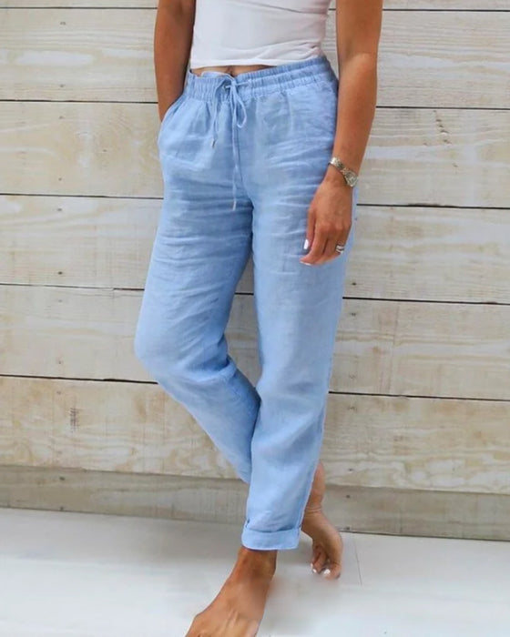 Pantalon à Ceinture Pour Femme | Chic & Ajustable | Coupe Moderne en Tissu Confortable et Facile d’Entretien