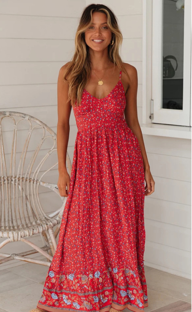 Robe bohème à bretelles | Femme | Élégante & Confortable