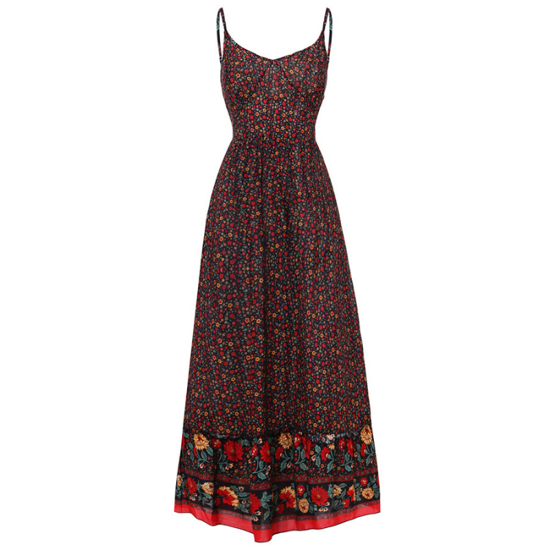 Robe bohème à bretelles
