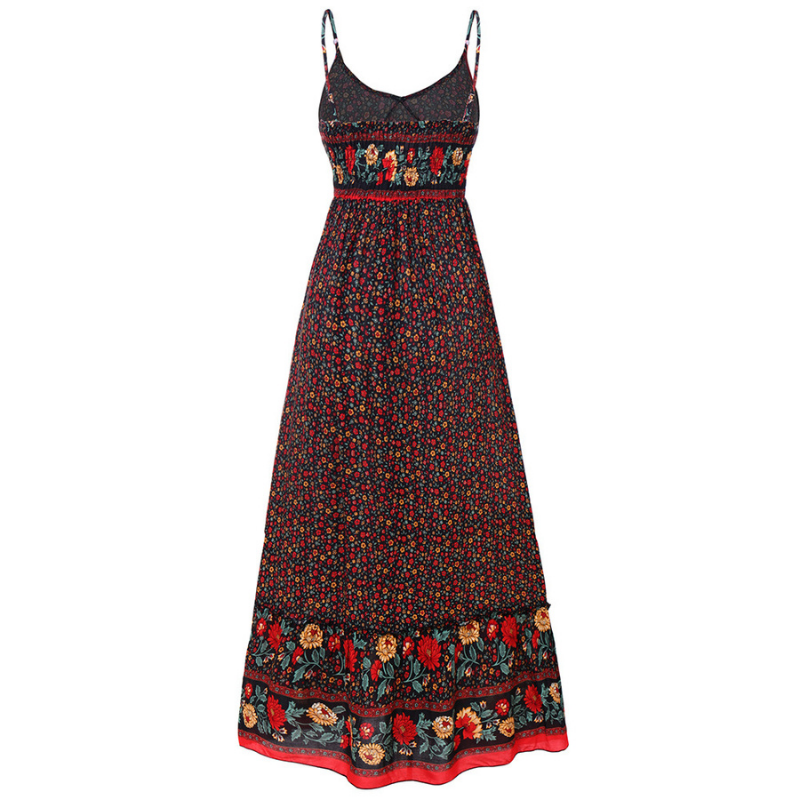 Robe bohème à bretelles