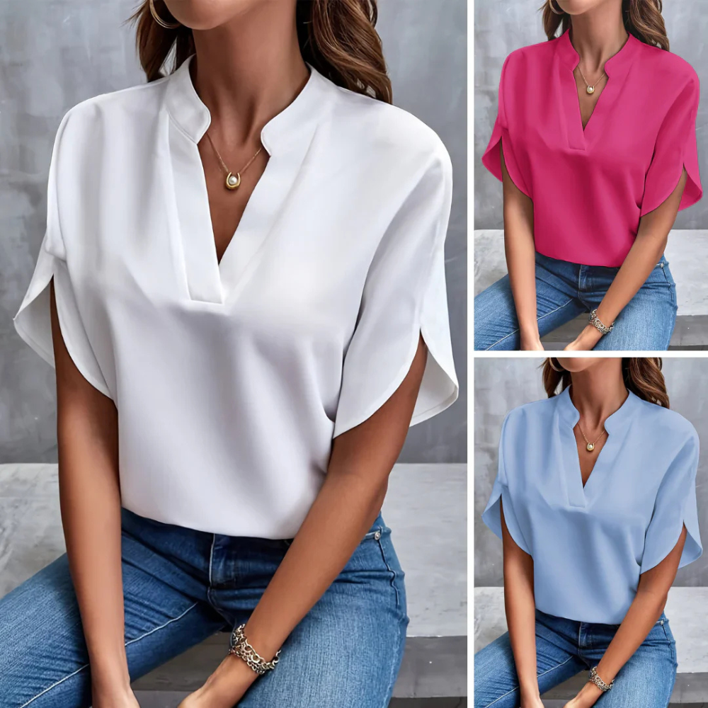 Top à Col en V Femme | Confort Luxe & Style Élégant | Polyvalent pour Jour et Soirée