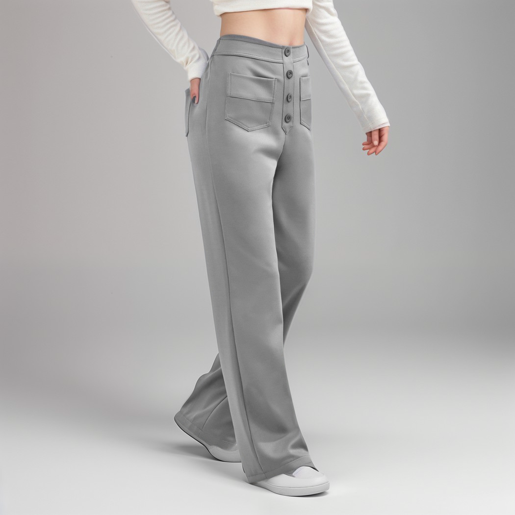 Pantalon Élastique Femme | Taille Haute & Confortable | Coton Bio Respirant avec Poches
