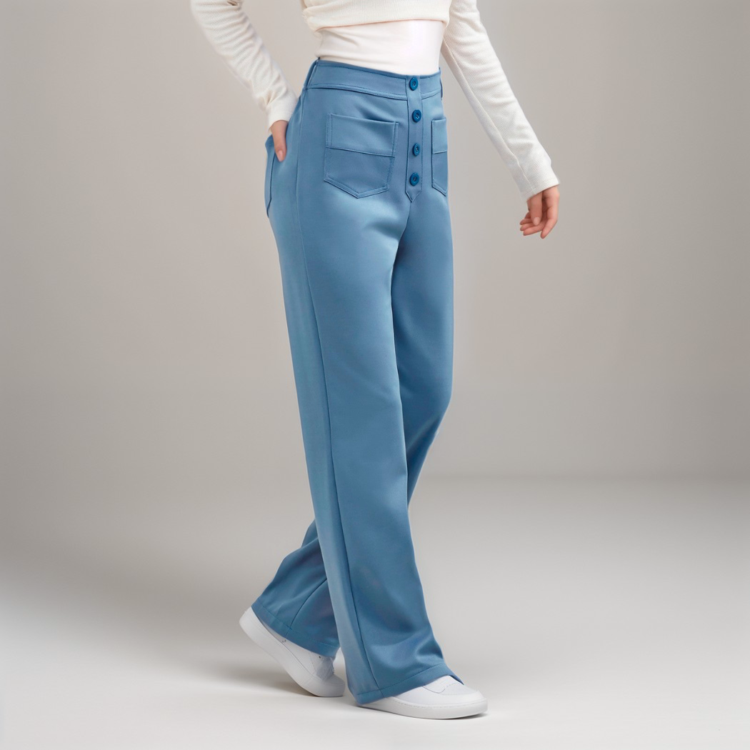 Pantalon Élastique Femme | Taille Haute & Confortable | Coton Bio Respirant avec Poches