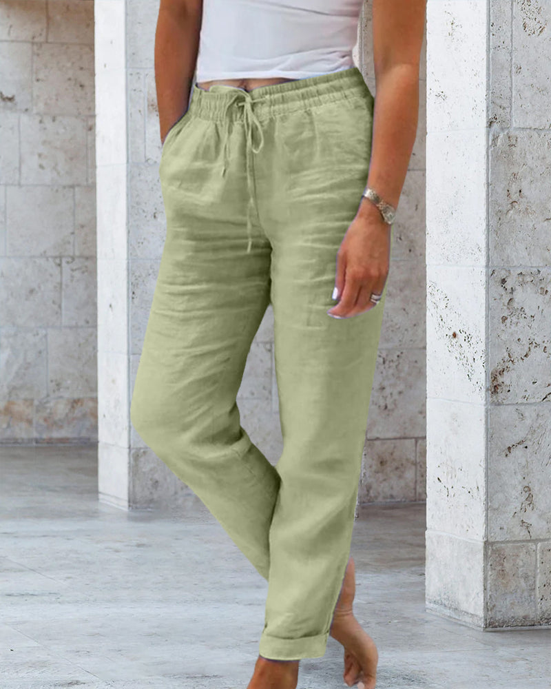 Pantalon à Ceinture Pour Femme | Chic & Ajustable | Coupe Moderne en Tissu Confortable et Facile d’Entretien