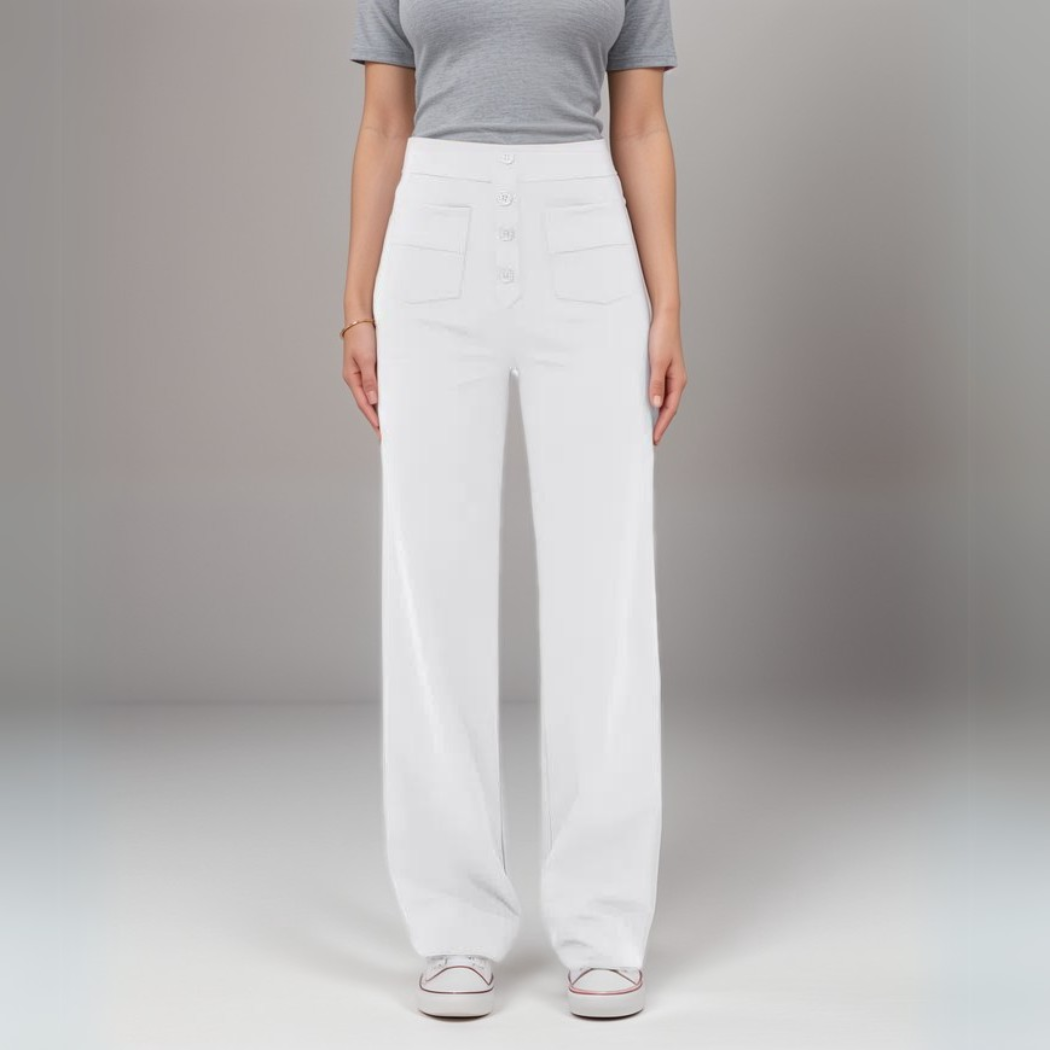 Pantalon Élastique Femme | Taille Haute & Confortable | Coton Bio Respirant avec Poches