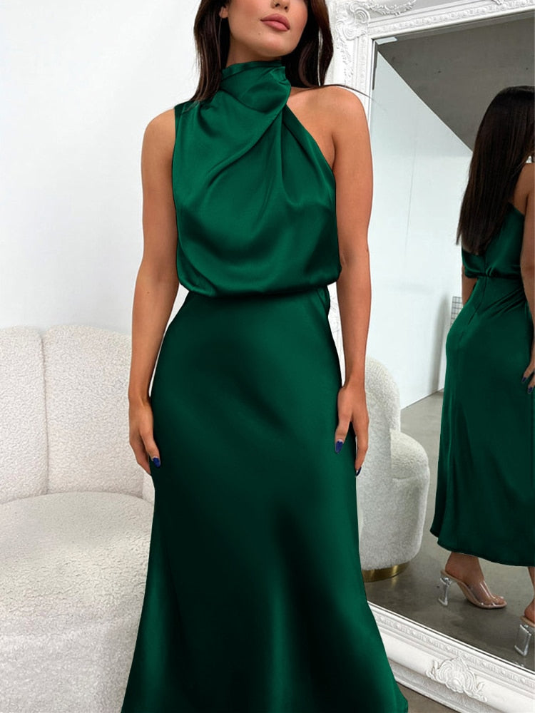 Robe en soie tachetée