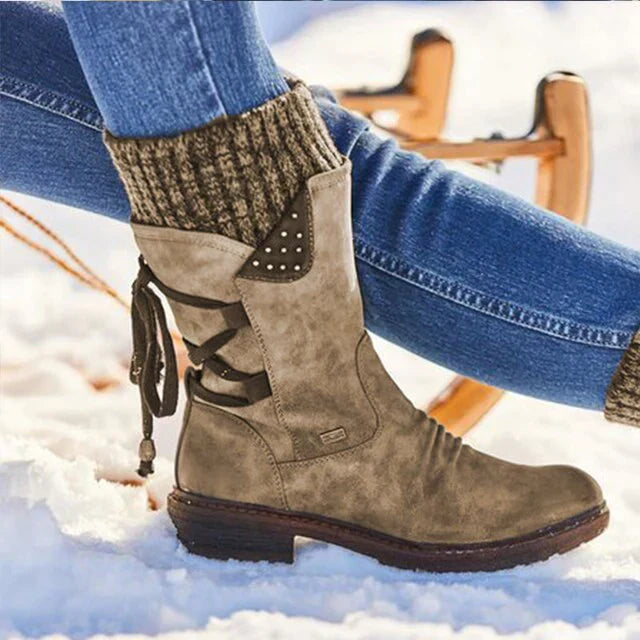 Bottes d'hiver imperméables mi-mollet pour femmes