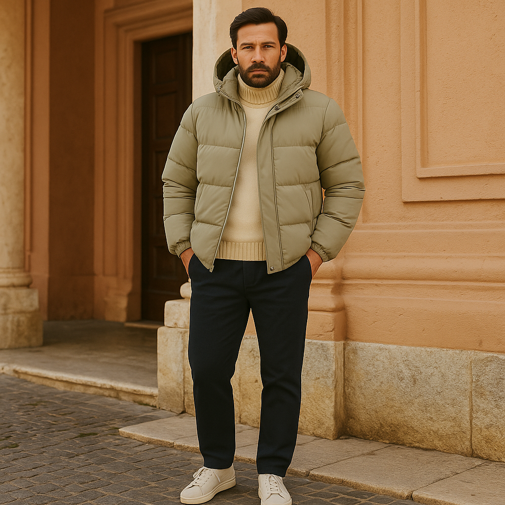 Parka imperméable à capuche en duvet unisexe