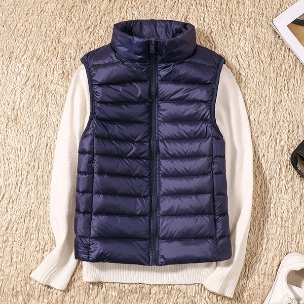 Gilet matelassé léger sans manches col montant zippé