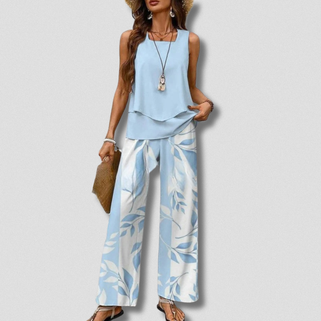 2-Pièces Ensemble Artisanal Femme | Bohème Chic & Confortable | Style Unique en Tissu Léger