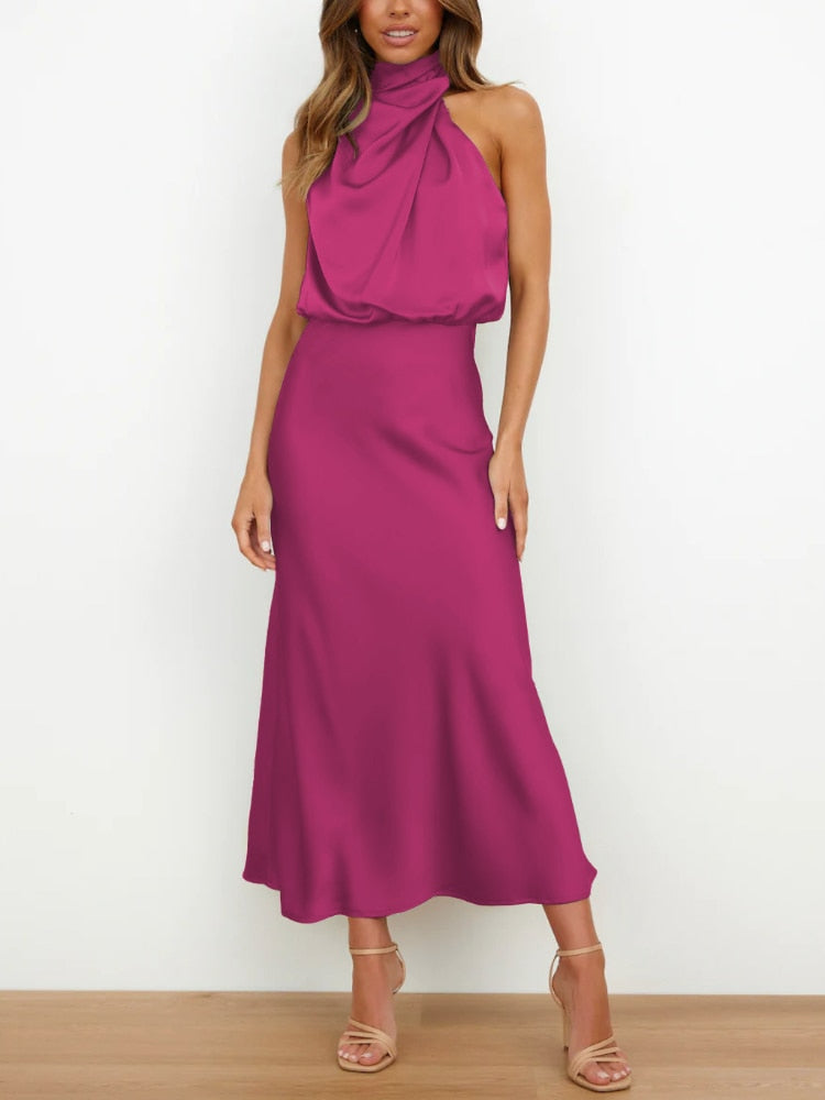 Robe en soie tachetée