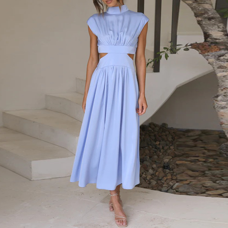 Robe maxi sans manches pour femmes | Élégance estivale & dos nu | Confort aéré et design raffiné