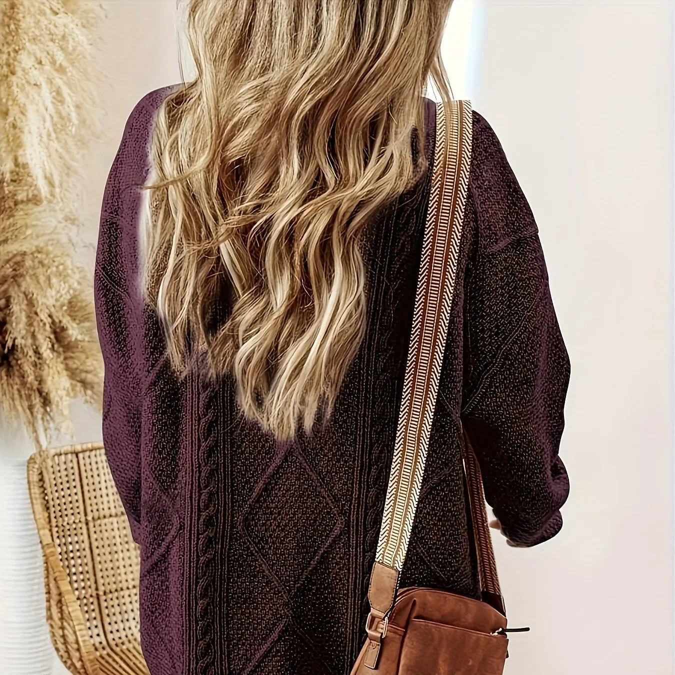 Pull Long Femme en Maille Torsadée | Coupe Oversize