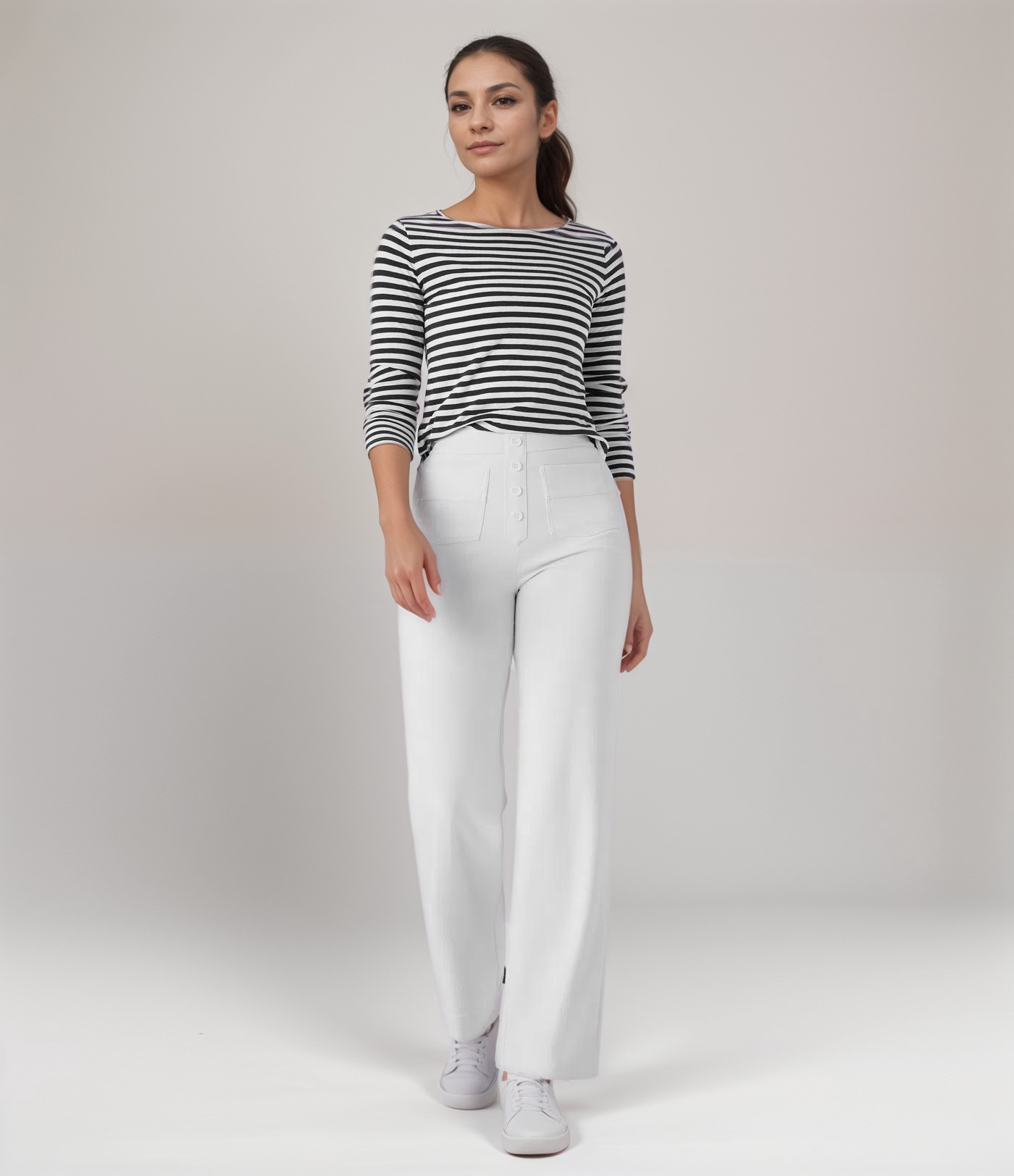 Pantalon Élastique Femme | Taille Haute & Confortable | Coton Bio Respirant avec Poches