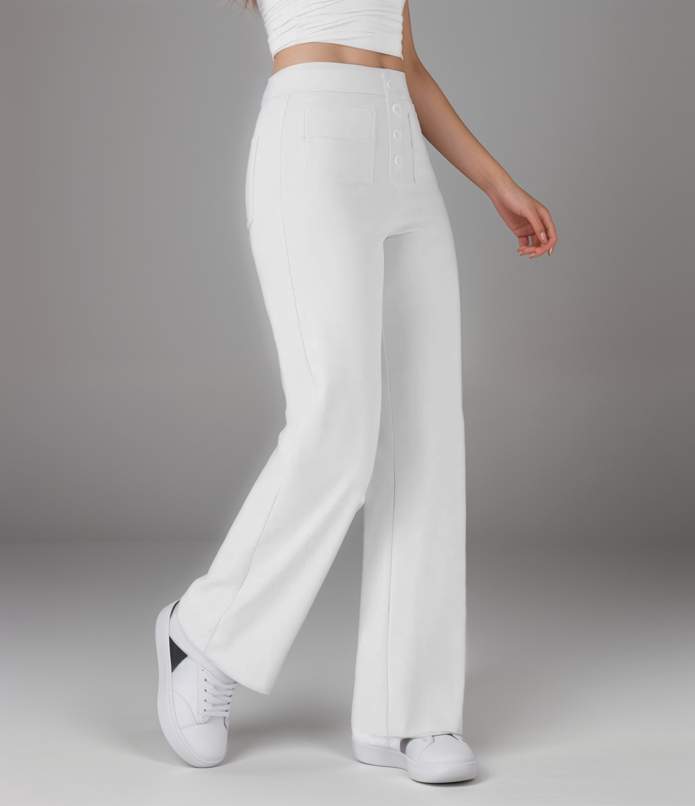 Pantalon Élastique Femme | Taille Haute & Confortable | Coton Bio Respirant avec Poches