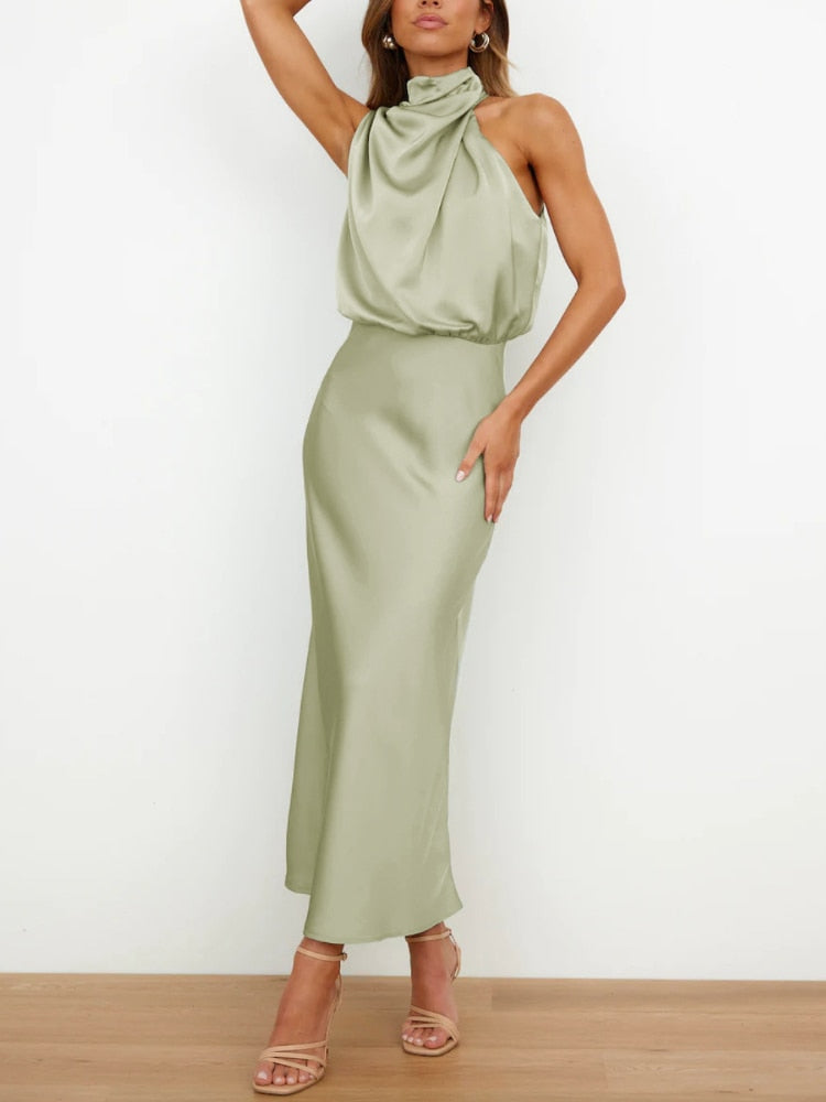 Robe en soie tachetée