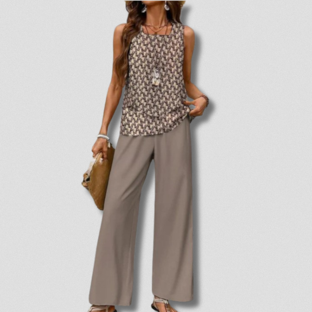 2-Pièces Ensemble Artisanal Femme | Bohème Chic & Confortable | Style Unique en Tissu Léger