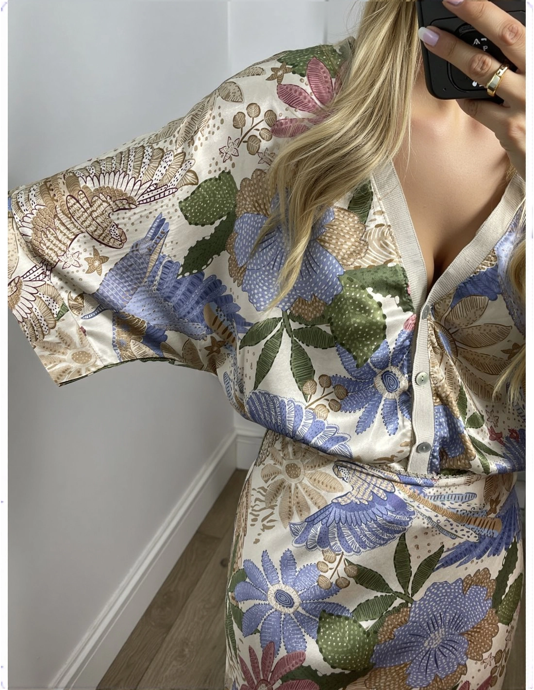 Robe midi pour femmes | Occasion élégante | Fermeture à demi-bouton et imprimé floral