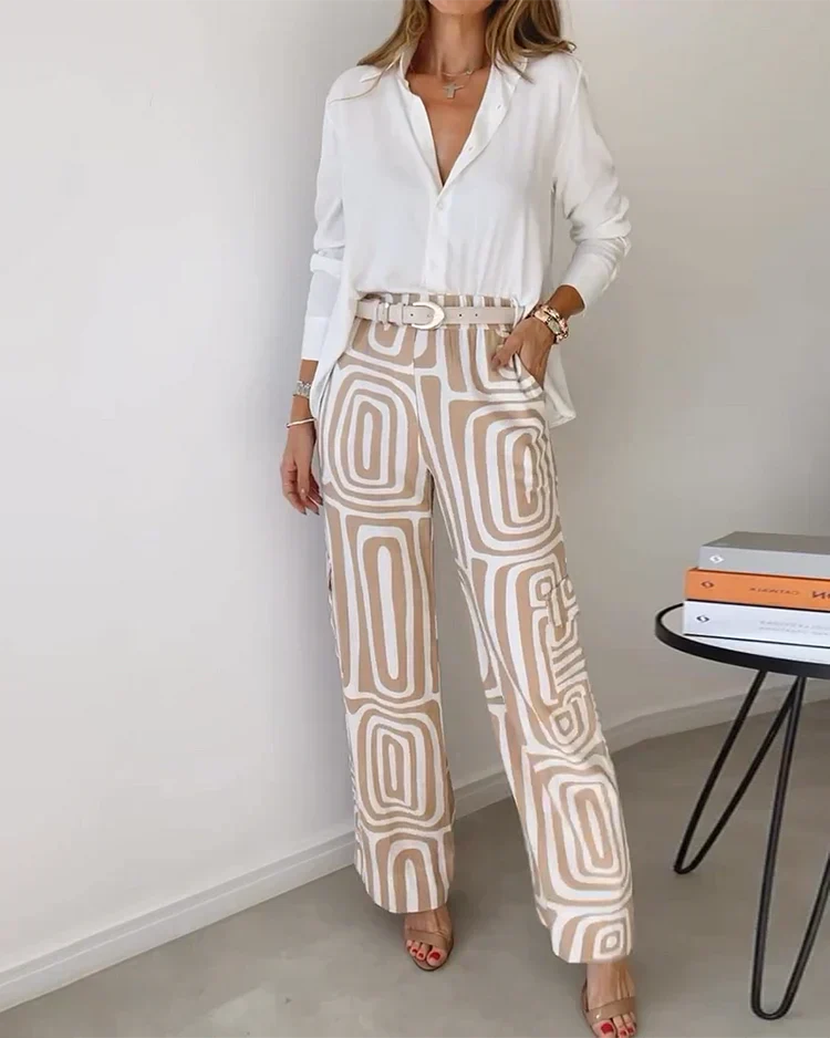 2-Pièces Ensemble Élégance Femme | Chic & Confortable | Ceinture Offerte pour Silhouette Flatteuse