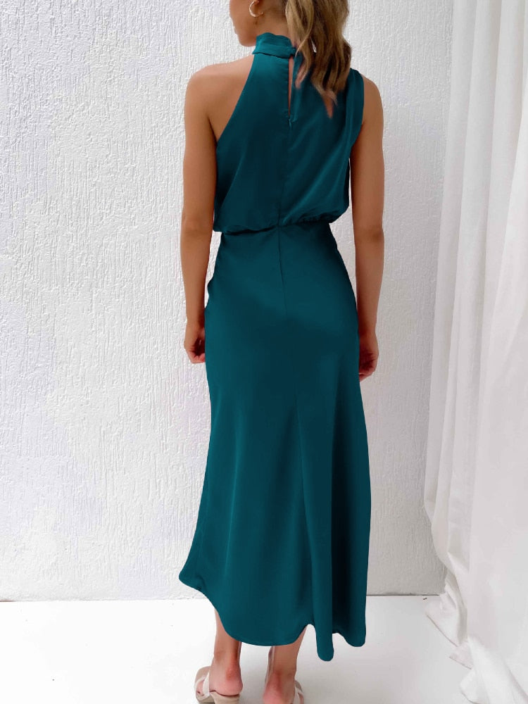 Robe en soie tachetée