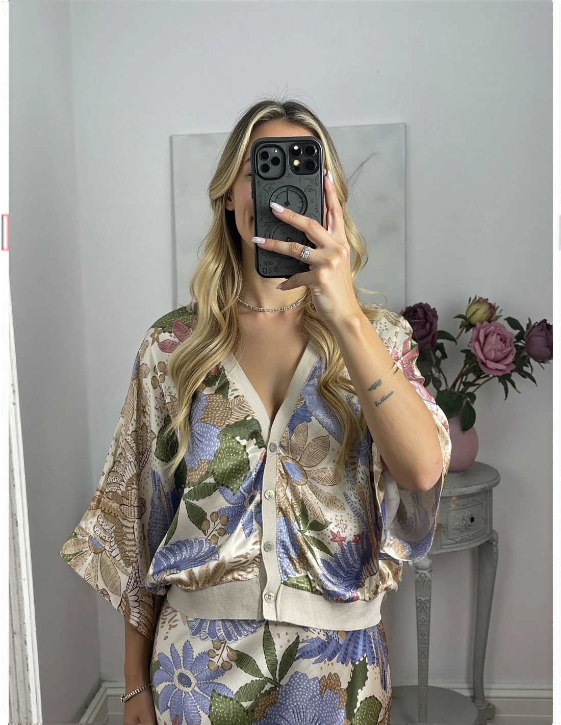 Robe midi pour femmes | Occasion élégante | Fermeture à demi-bouton et imprimé floral