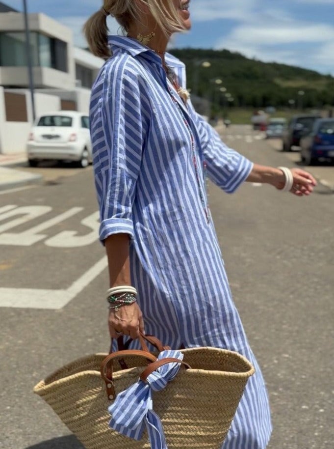 Robe Longue Rayée | Look Estival | Confortable et Élégant Design