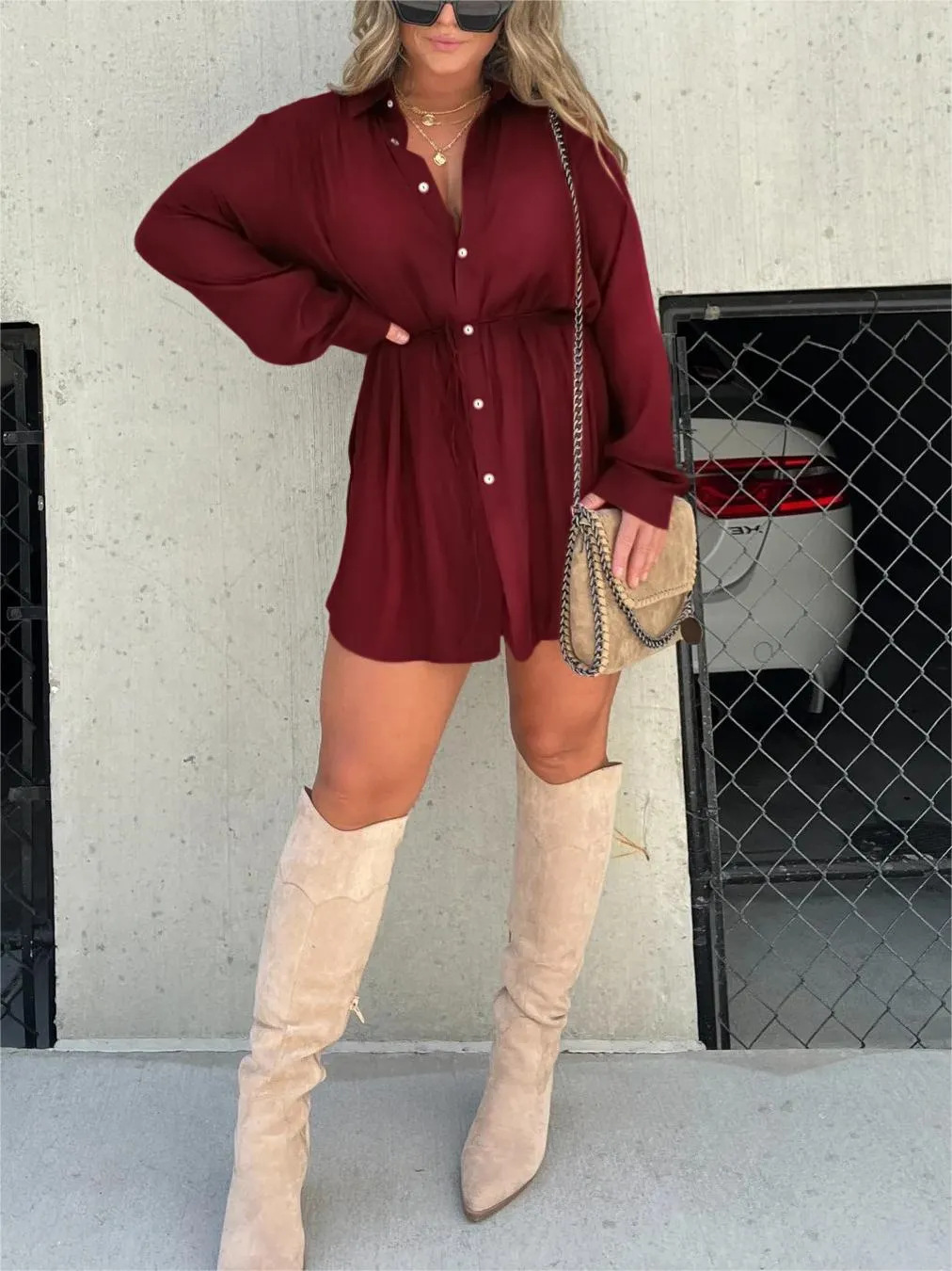 Robe Combinaison Satinée Femme | Courte & Tendance | Ceinture Taille pour Silhouette Parfaite