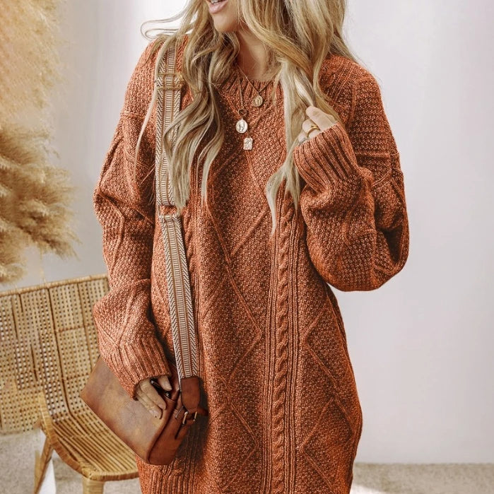 Pull Long Femme en Maille Torsadée | Coupe Oversize