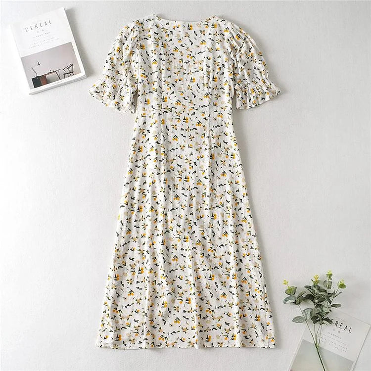 Robe Midi Femme | Élégante & Confortable | Coupe Flatteuse avec Imprimé Fleuri pour Été