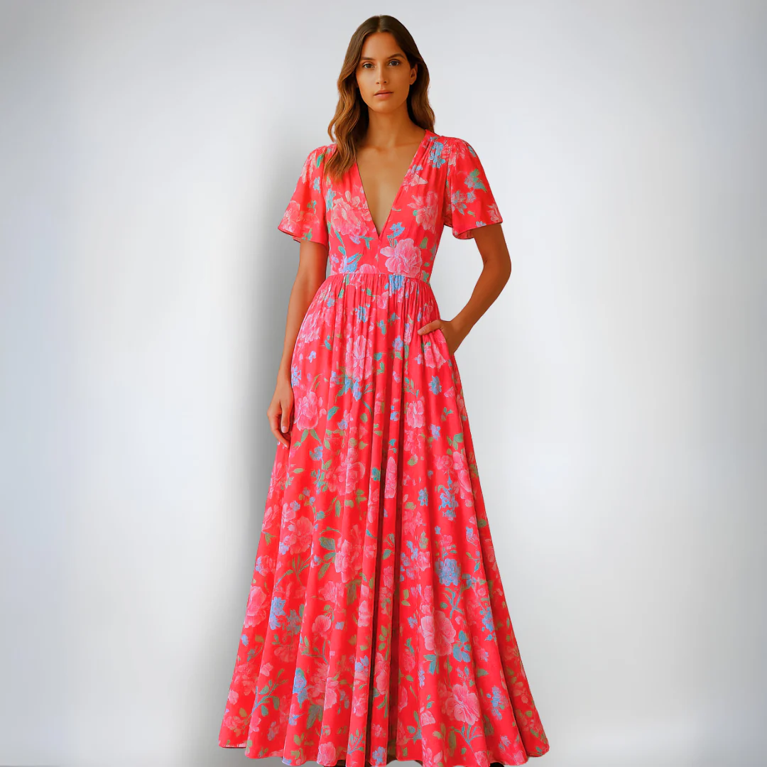 Robe d'été pour femmes | Chic et aérée | Imprimée avec manches courtes