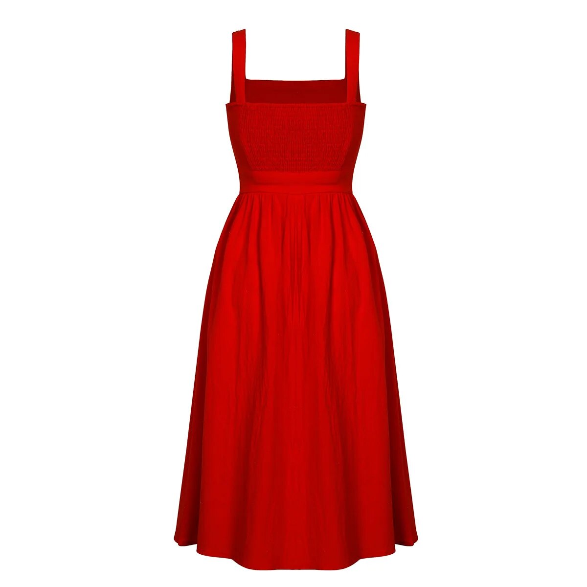 Robe midi à bretelles pour femmes | Élégance formelle | Coupe A-ligne fluide et bretelles spaghetti