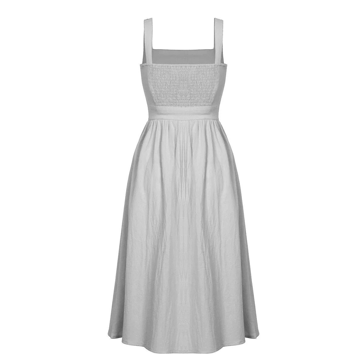 Robe midi à bretelles pour femmes | Élégance formelle | Coupe A-ligne fluide et bretelles spaghetti