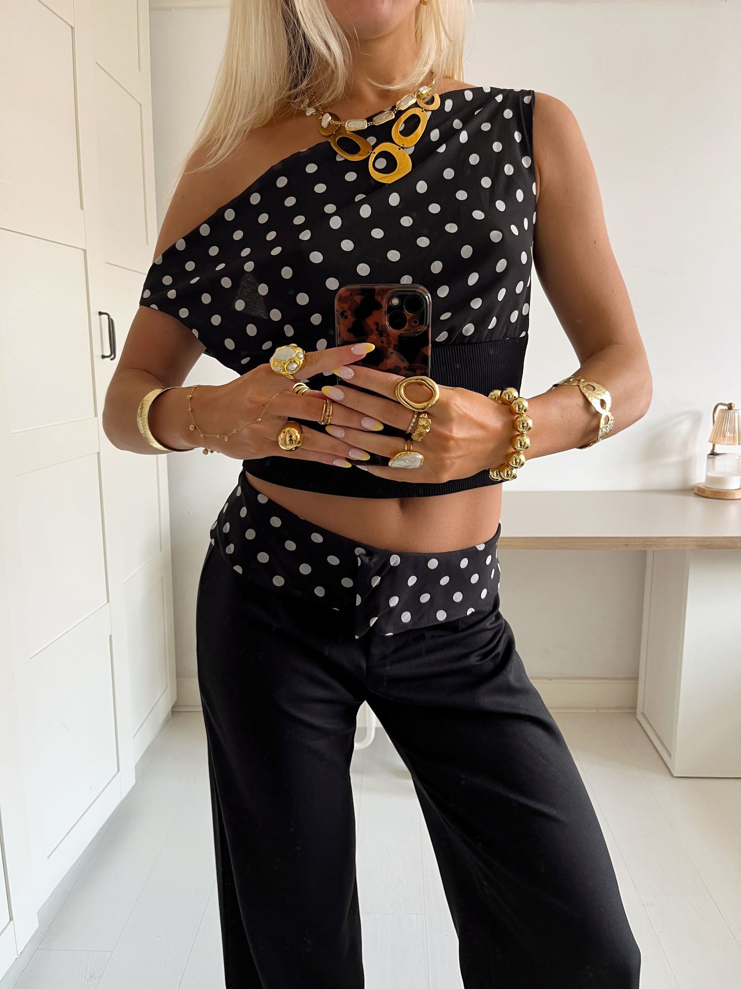 Top à Pointillés Femme | Léger & Stylé | Coupe Flatteuse avec Motif à Pois pour Tenues Décontractées ou Chic