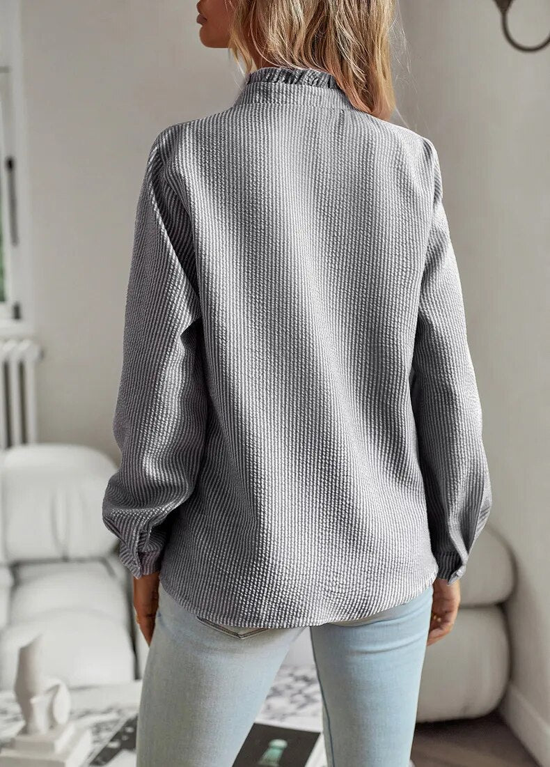 Chemise à Volants Femme | Élégante & Féminine | Coupe Flatteuse pour Bureau ou Sorties
