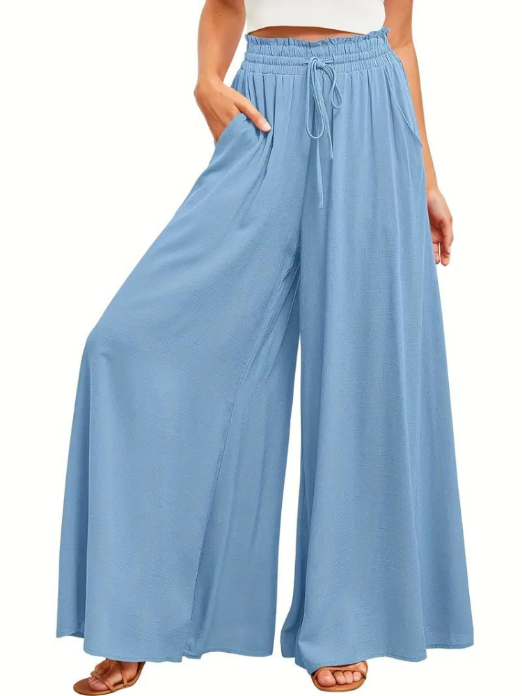 Pantalon confortable pour femmes | Taille haute & décontracté | Lin respirant avec poches pratiques