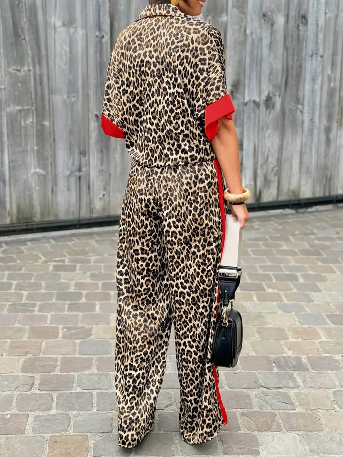 Ensemble 2 pièces en léopard | Décontracté et tendance | Comprend le haut et le pantalon