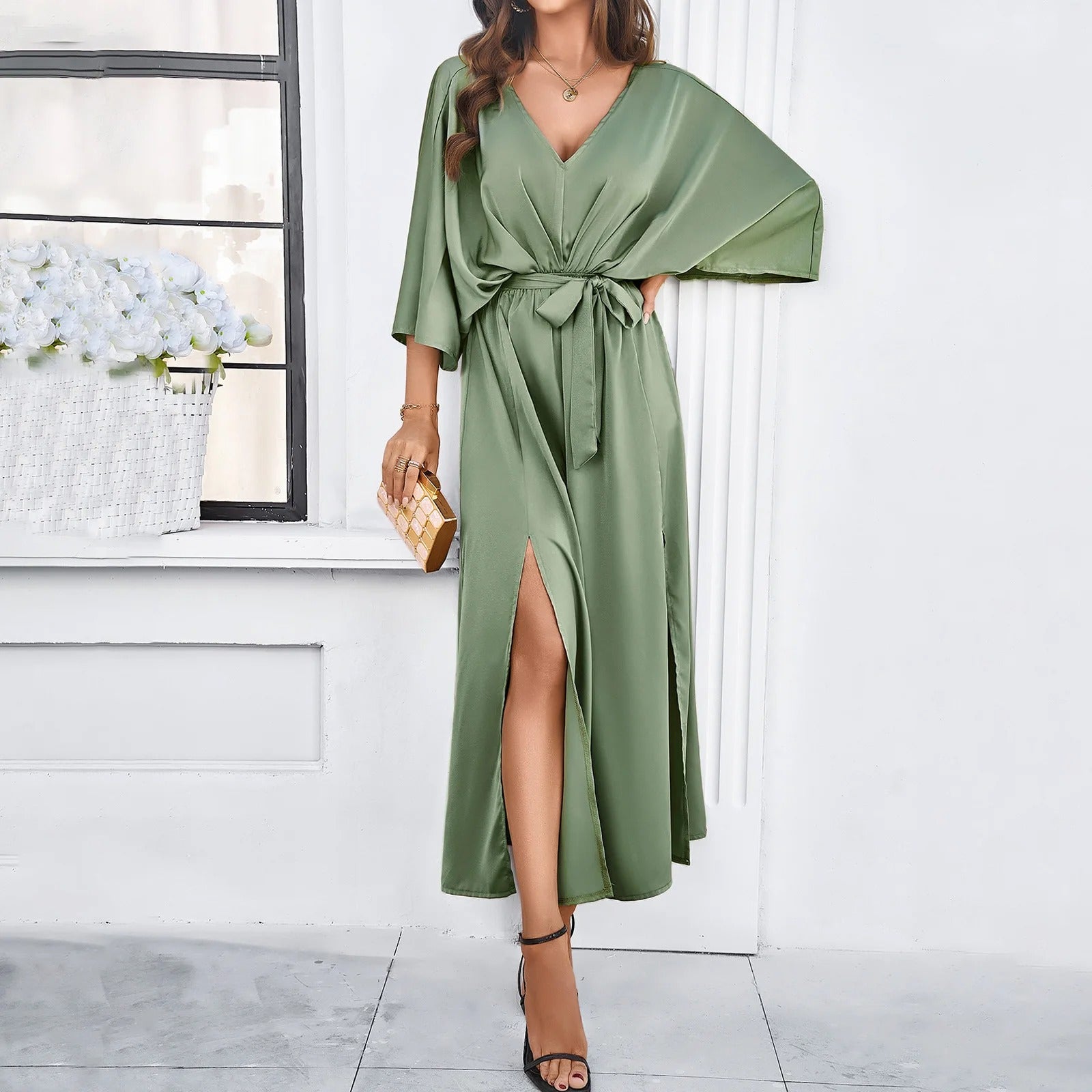 Robe à Fente | Look Élégant | Design Sophistiqué et Confortable