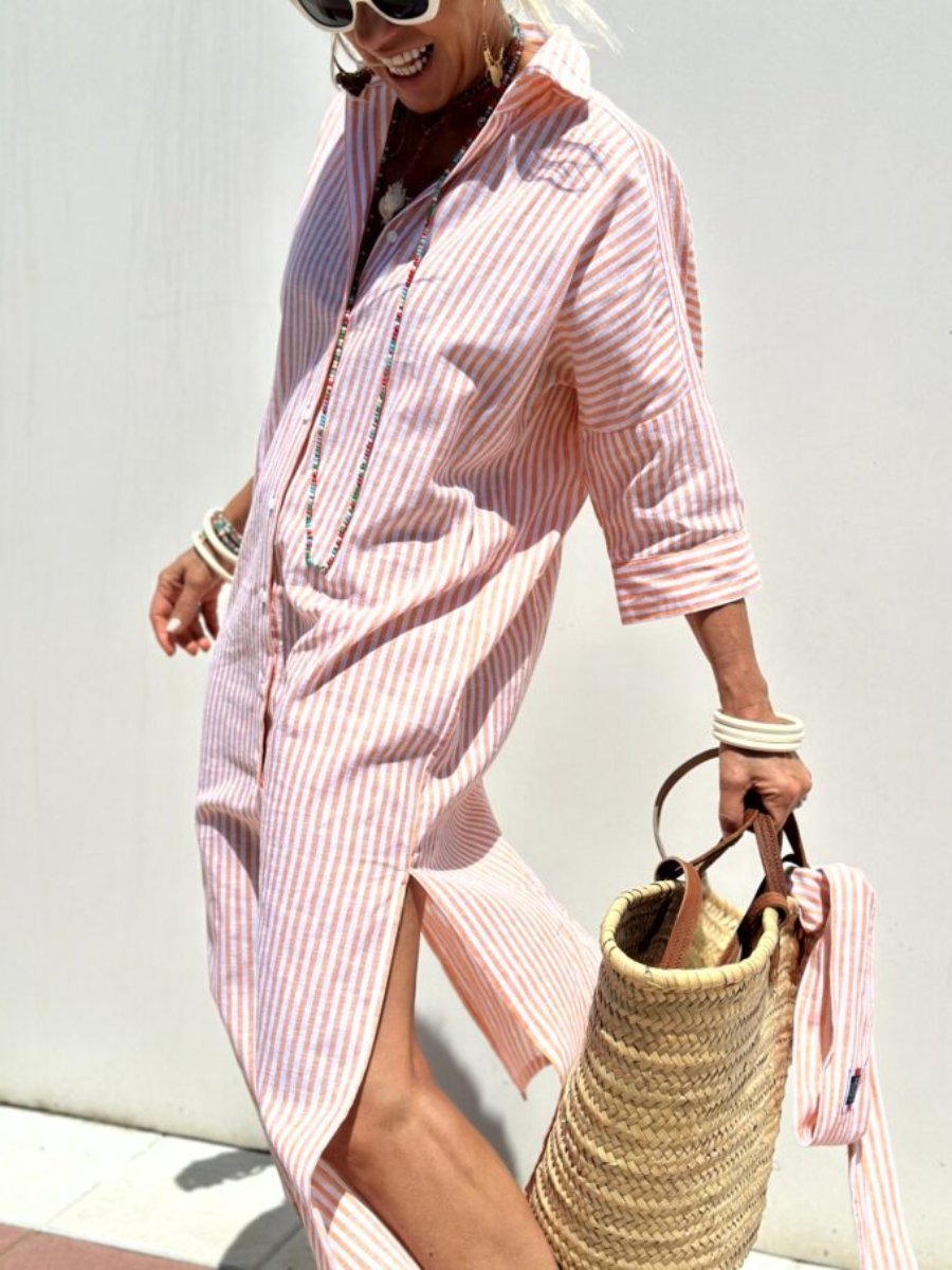 Robe Longue Rayée | Look Estival | Confortable et Élégant Design