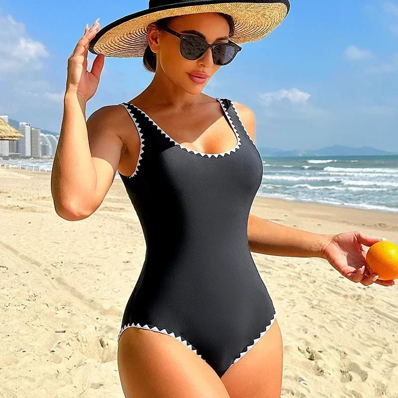 Maillot de Bain Dos Nu Femme | Élégant & Confortable | Coupe Flatteuse et Tissu Séchage Rapide