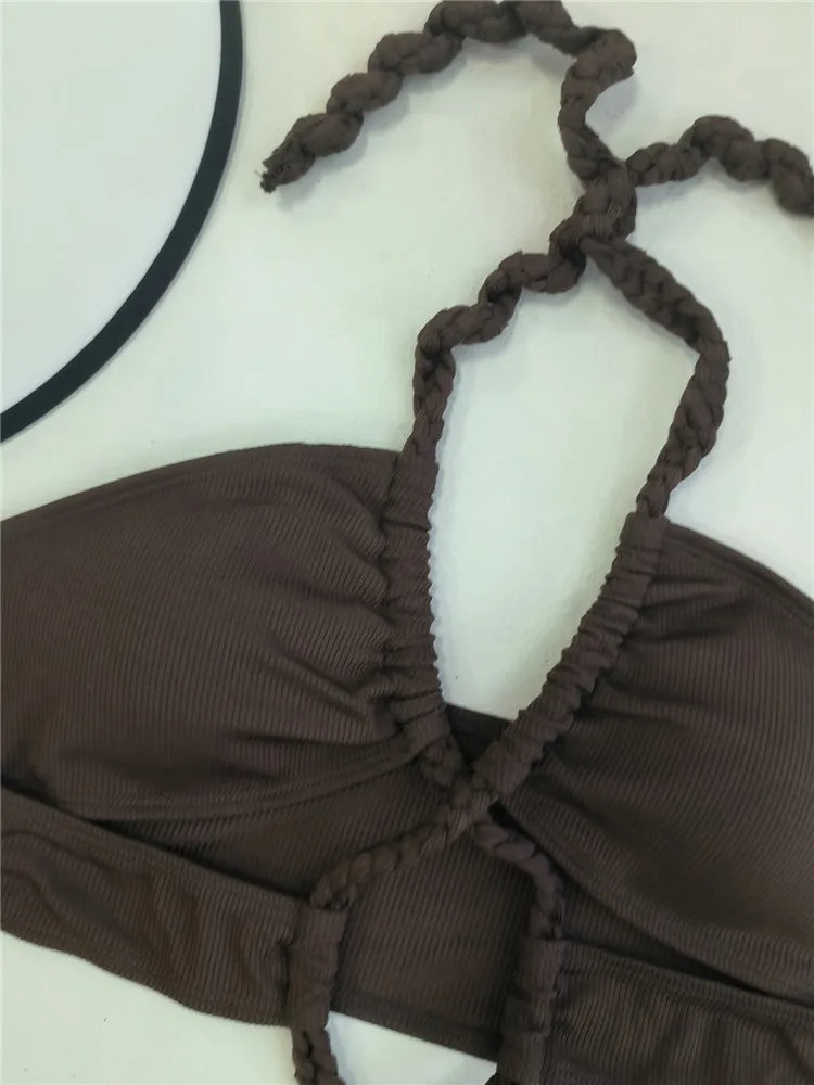 Bikini Dos Nu Femme | Noué & Ajustable | Confortable et Séchant Rapidement