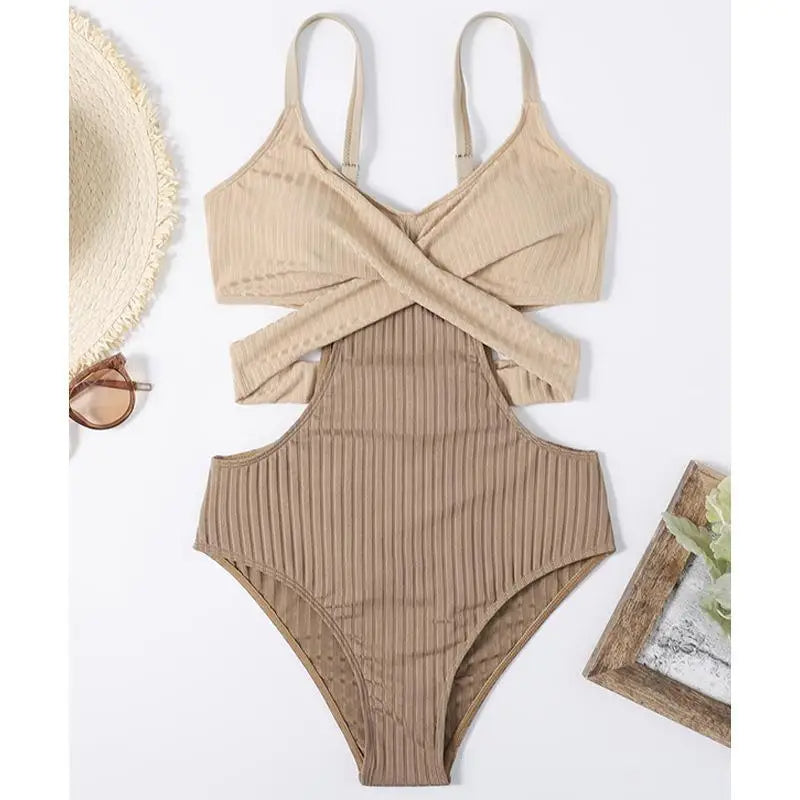 Maillot de Bain Boho Femme | Décolleté Profond & Dos Ouvert | Confort Léger pour Plage et Festivals
