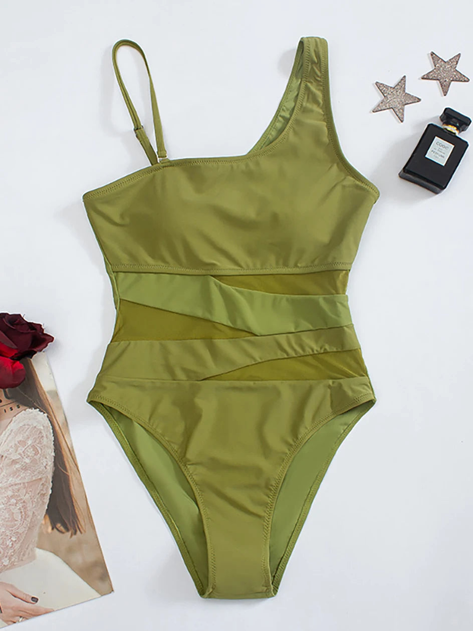Maillot de bain en maille pour femme | Élégance séduisante | Coupe flatteuse avec détails mesh