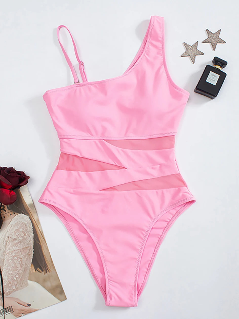 Maillot de bain en maille pour femme | Élégance séduisante | Coupe flatteuse avec détails mesh