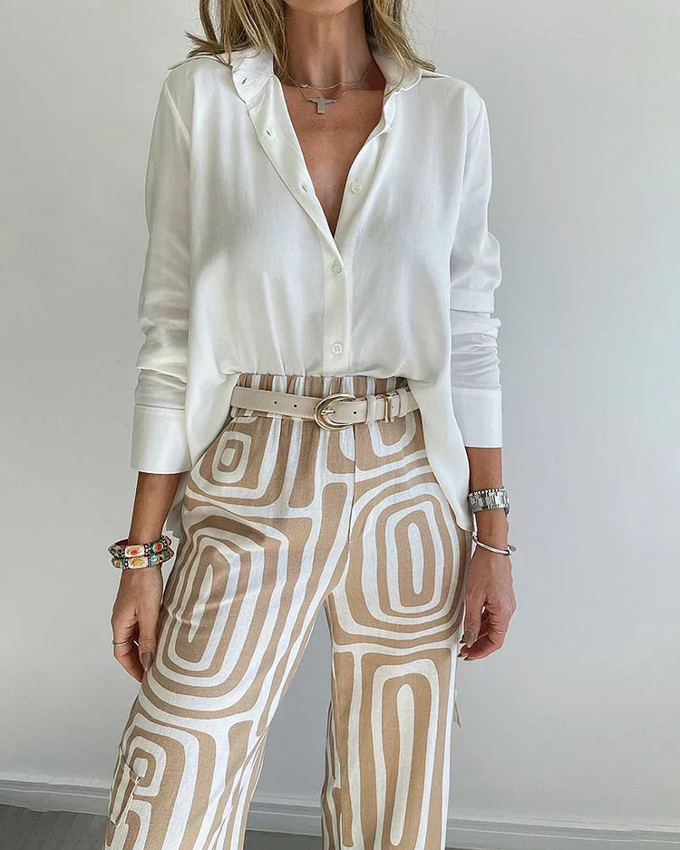 2-Pièces Ensemble Élégance Femme | Chic & Confortable | Ceinture Offerte pour Silhouette Flatteuse