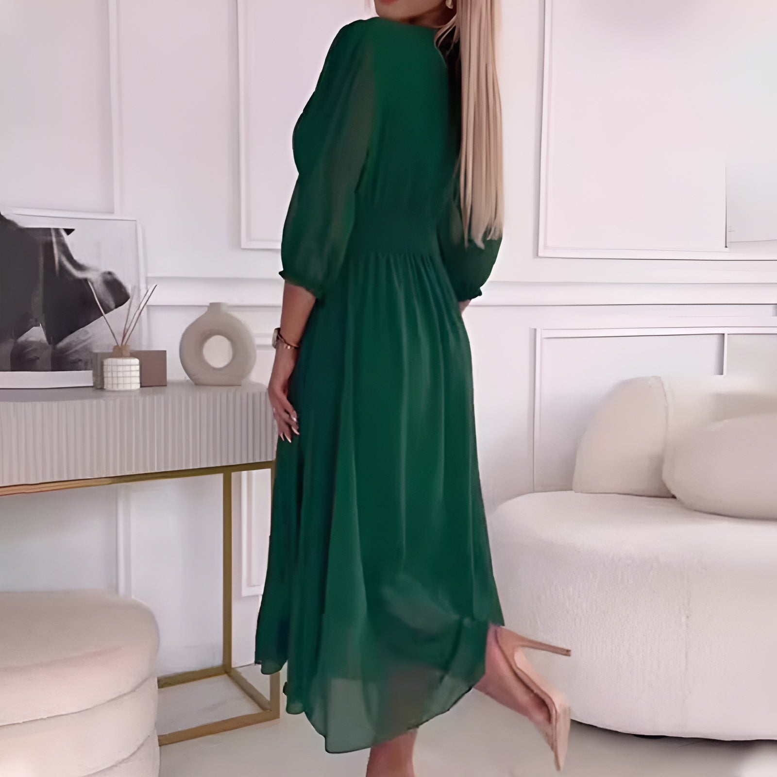 Robe en Soie | Élégant Look Soirée | Tissu Légère et Raffiné