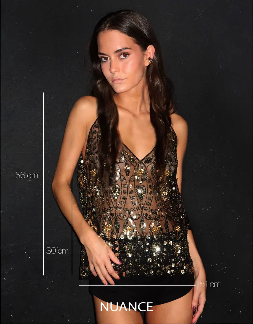 Top Embelli Femme | Élégant & Confortable | Coupe Flatteuse avec Détails Sophistiqués pour Soirées et Journées