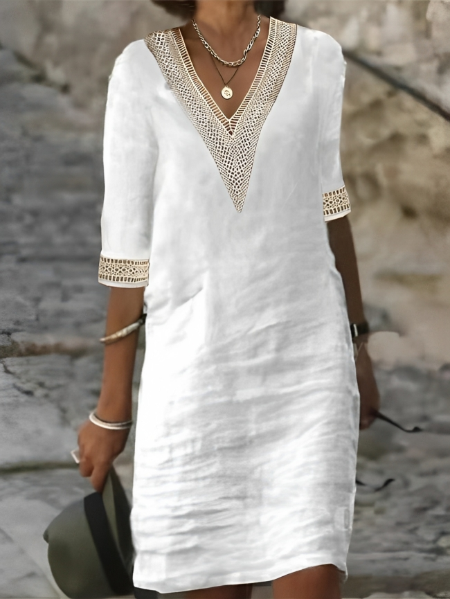 Robe d'été col V crochet — vue 1