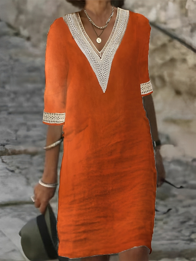 Robe d'été col V crochet — vue 4